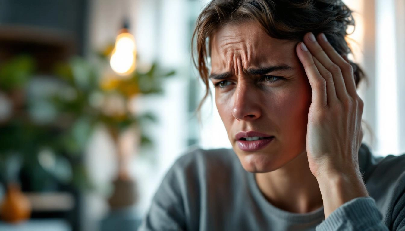 paciente tocandose la cabeza con dolor
